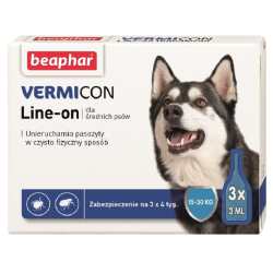 BEAPHAR VERMICON LINE-ON pchły kleszcze PIES 15-30kg 3x3ml